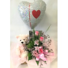 Valentines Chocolates and Pink Teddy Soft-Toy